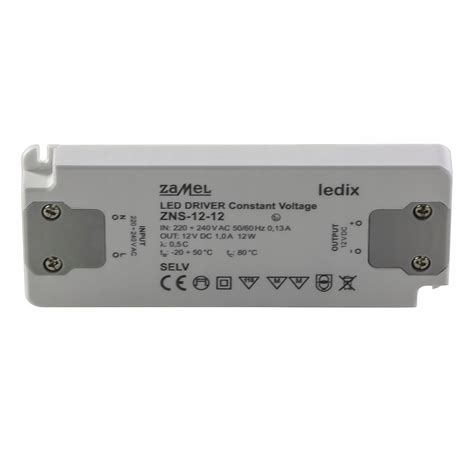 Zasilacz do instalacji LED Ledowych 12V DC / 12W ZAMEL ZNS-12-12 ...