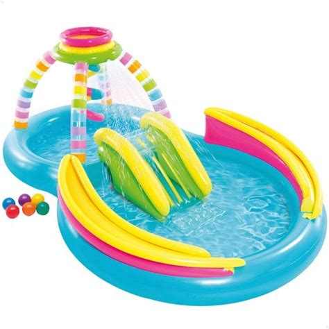 Piscina Hinchable Infantil Intex Centro De Juegos Con Arco Iris Y