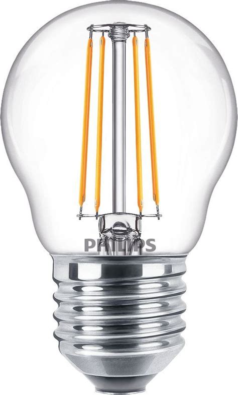 Philips Classic Led Led Lamp E27 4 5W Peer 827 2700K 470LM Dimbaar