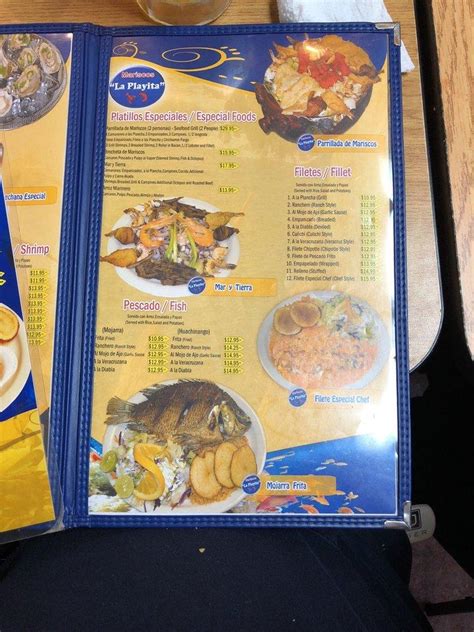 Menu At Mariscos La Playita Restaurant Tulsa E St St