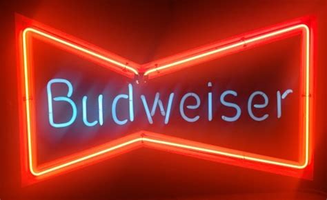 Budweiser Beer Bowtie Neon Sign