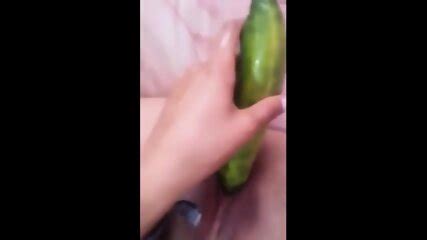 Coloured Girl Uses Cucumber On Tight Pussy