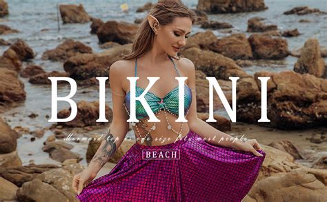 Vatocu Bikinioberteil F R Damen Fischschuppen Bh Perlenmuschelkette Bikini Sexy Gepolsterter