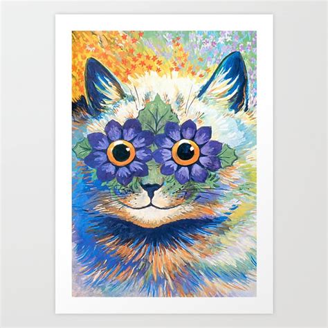 Flower Cat by Louis Wain Art Print by eye4designs | Society6