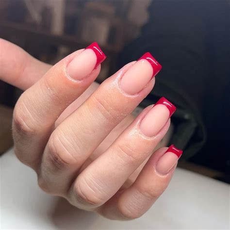 30 Romantic Red French Tip Nails You Should Try Nail Designs Daily Nägel