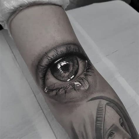 Realistic Crying Eye Tattoo