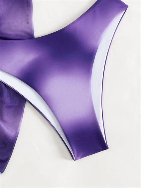 SHEIN Swim Vcay Conjunto De Bikini Degradado Top De Tirantes Entrecruzado Braguita Estilo
