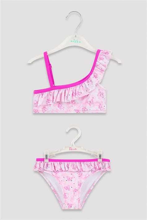 Penti Çok Renkli Kız Çocuk Parlak Kelebek Desenli Tek Omuz Bikini Takımı Fiyatı Yorumları