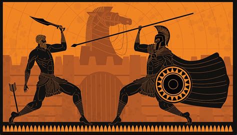 achilles wounded   arrow  troy war greek mythology trojan war