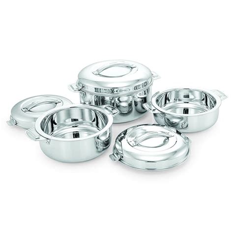 Buy Ekitchen Double Walled Stainless Steel Hot Pot Casserole Hot Box Set Of Pcs Ml