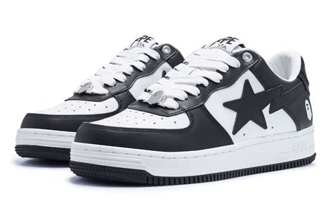 A Bathing Ape Bape Sta Low Black Mens Fashion Footwear Sneakers On