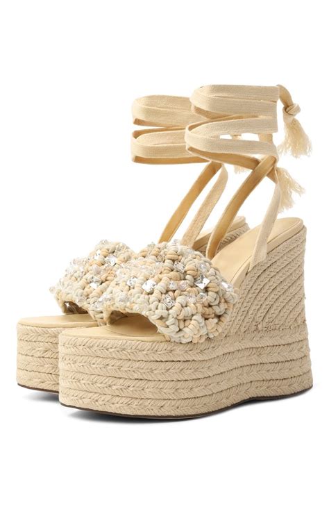 Женские кремовые текстильные босоножки peony NAKED WOLFE купить в интернет магазине ЦУМ арт