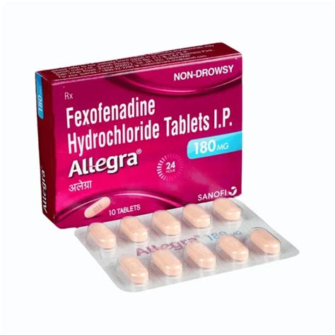 Fexofenadine Tablets Allegra 180 Mg At Rs 275 11 Box Fexofenadine Hcl