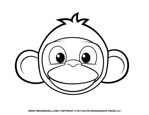 Monkey Black And White Cute Monkey Face Clipart Wikiclipart