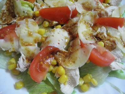 Зеленый салат с курицей и кукурузой : Салаты