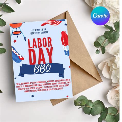 Digital Labor Day Bbq Bashy Labor Day Weekend Summer Cookout Block