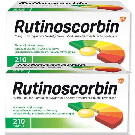 Zestaw Rutinoscorbin Rutyna Witamina C OdpornoŚĆ 2 Op X 210 Tab 5909990863655 • Cena Opinie