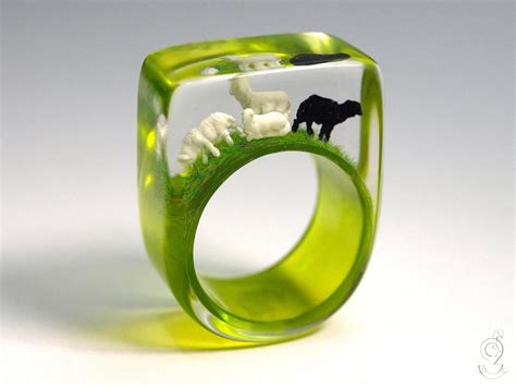 These Resin Rings Feature Beautiful Miniatures Inside Them