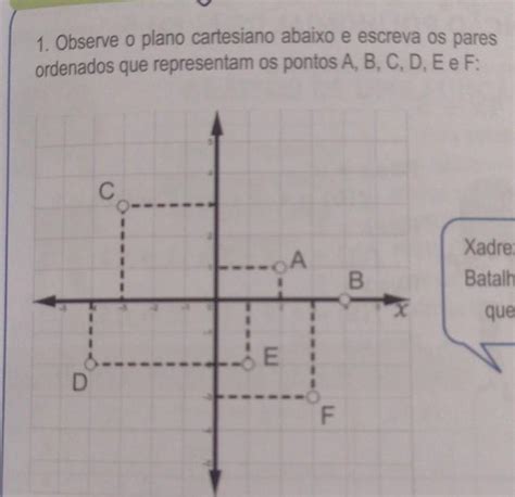 Observe O Plano Cartesiano Abaixo E Escreva Os Pares Ordenados Que