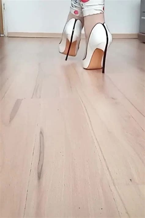 Crossdresser Walks In White Casadei Blade Pointed Toe High Heels Pumps Gay Porn Xhamster