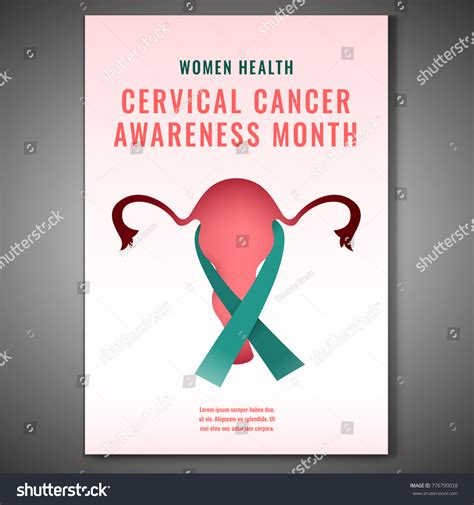 Cervical Cancer Awareness Month Poster Beautiful Stock Vector (Royalty ...