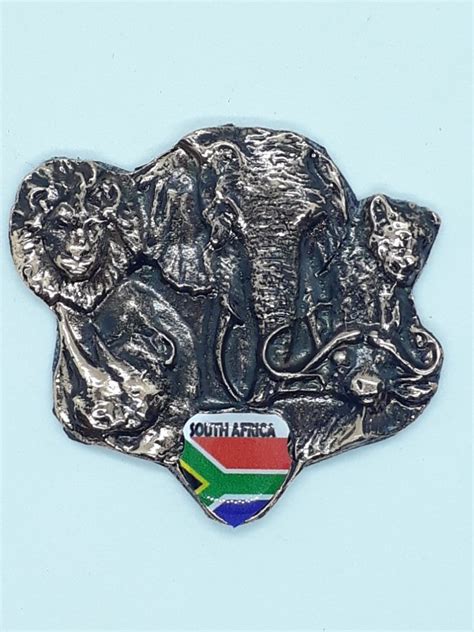 Big 5 Fridge Magnet Cast South Africa Flag Official Merchandise