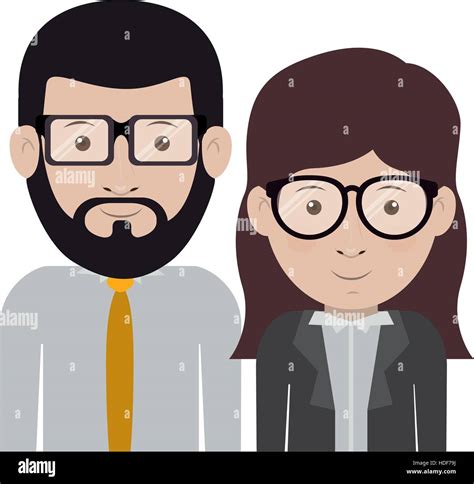 El Hombre Y La Mujer Con Gafas De Dise O De Dibujos Animados Imagen