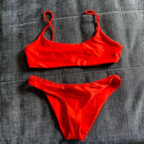 Scarlet Red Bikini Set Made By Jade Swim No Flaws Depop