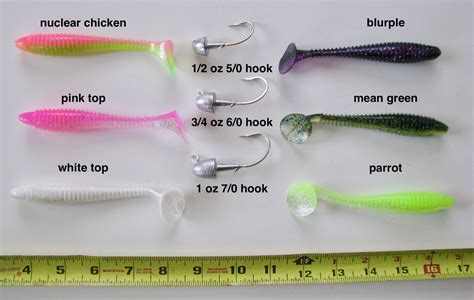 5 Paddle Tail Grubs And Bullet Jig Head Combo Tinman Tackle