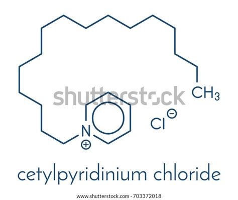 Cetylpyridinium Chloride Antiseptic Molecule Skeletal Formula Stock ...