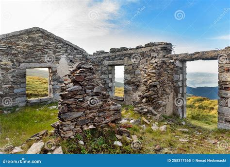 Abandoned Stone Mountain House On The Border Of Greece And North