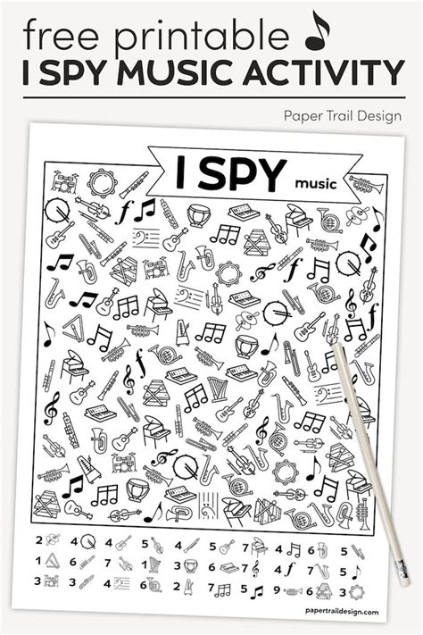 Free printable i spy music activity – Artofit