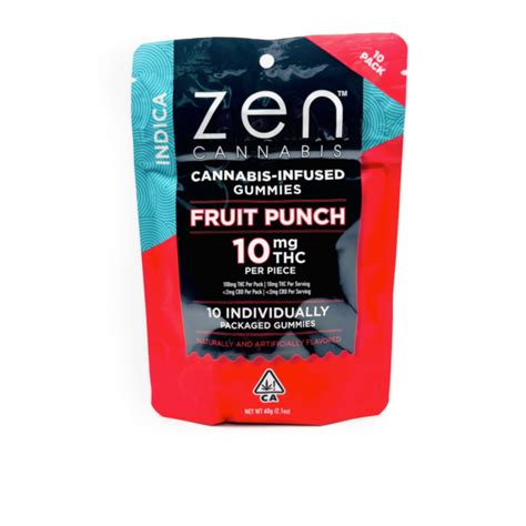 Zen Cannabis Indica Fruit Punch Gummies Mg The Kind Center