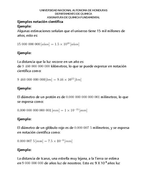 Notacion Cientifica Ejemplos Universidad Nacional Autonoma De