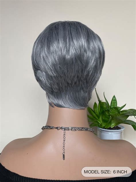 Synthetic Heat Resistant Wigs Short Straight Pixie Cut Wigs With Bangs