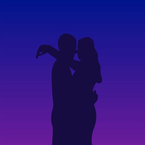 Premium Vector Silhouette Of Lovers Embracing The Embrace Of A Man And A Woman Vector Illustration