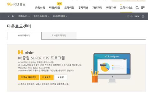 KB증권 HTS 다운로드 및 사용법