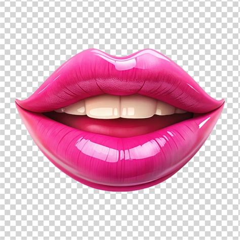 Premium Psd Pink Smiling Lips Isolated On Transparent Background