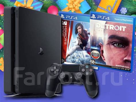 Sony PlayStation 4 Slim, Гарантия 6 месяцев + 2 Диска, б/у, в наличии ...