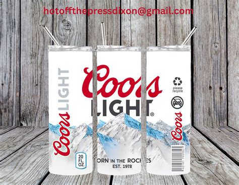 Oz Skinny Coors Light Tumbler With Two Styles Of Lids That Screw On