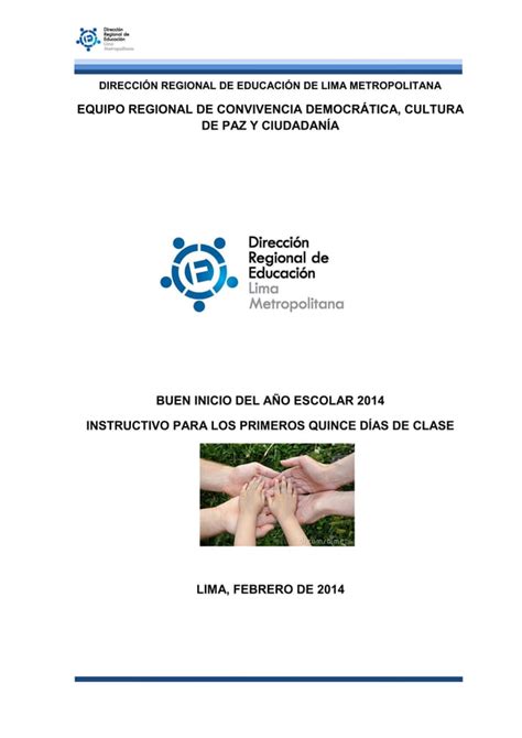 Buen inicio del año escolar 2014 cartilla PDF