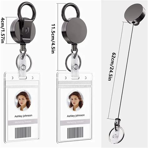 Heavy Duty Retractable Badge Holder Reel Well Metal Id Badge Temu