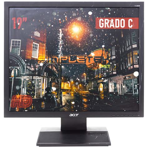 ACER V193W SCHERMO MONITOR LCD DISPLAY 19" HD 4:3 5:4 DVR CASSA PC VGA ...