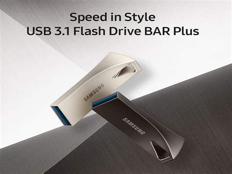 Amazon.com: SAMSUNG BAR Plus 256GB - 400MB/s USB 3.1 Flash Drive Titan ...