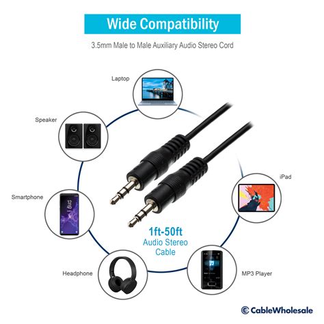 6ft Aux Cable 3 5mm Stereo Male