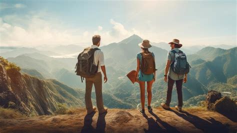 Premium Photo Group Of Happy Friends Explore Nature Outdoors Tourism