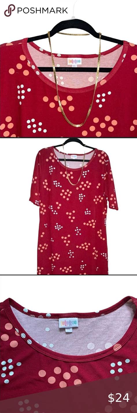 LULAROE 3XL JULIA DRESS KNEE LENGTH SHEATH DRESS RED W DOTS