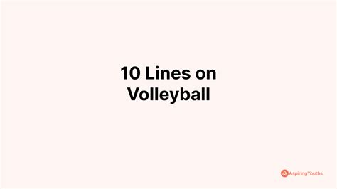 Write 10 Lines on Volleyball