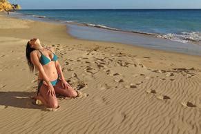 Imogen Thomas Sexy In A Chasing Summer Bikini Showing Gymnastic Skills On The Beach Aznude