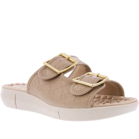 Tamanco Modare Ultraconforto Flatform Fivelas Nude Bege